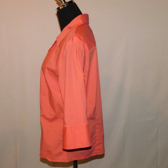 Pendleton Button Down Orange Blouse Size Large - Picture 3 of 10